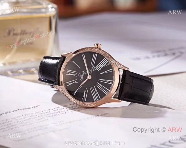 2018 Copy Omega De Ville Tresor Lady Watch Rose Gold Case 2
