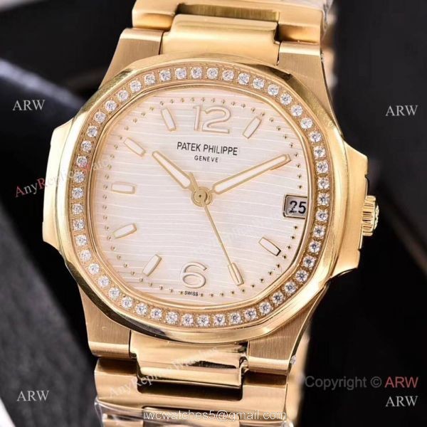 Swiss Quality Patek Philippe Nautilus Womens Watch Gold and Diamond 2