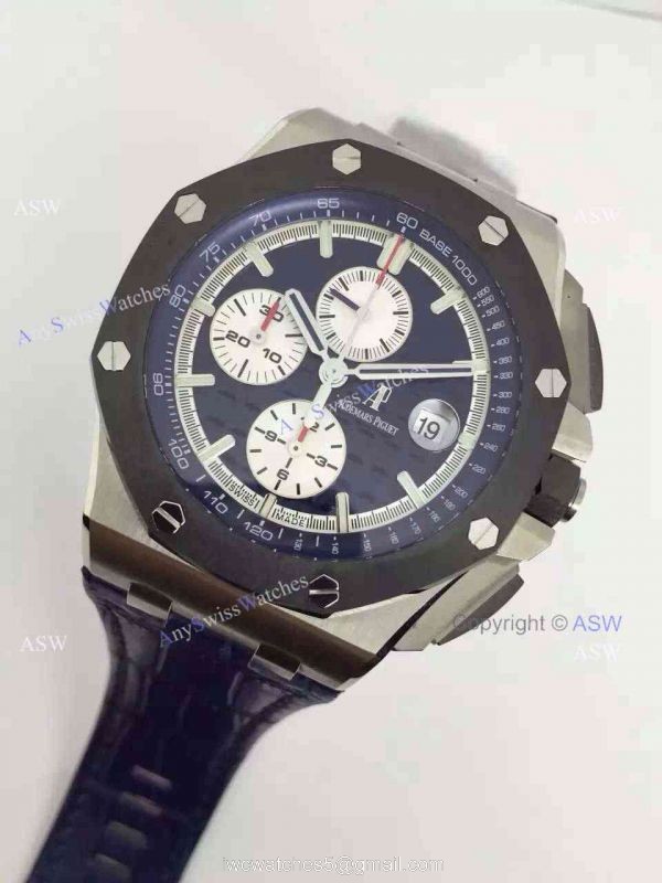 Swiss Copy Audemars Piguet Watch Blue Dial Blue Leather 2