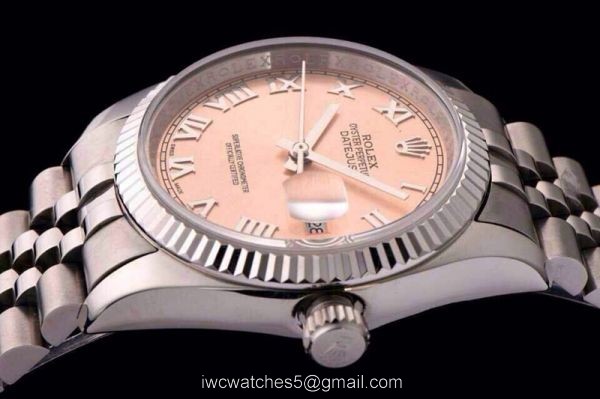 ROLEX DATEJUST SWISS ETA3135 WATCH PINK Roman FACE 2