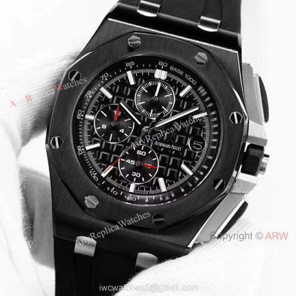 Royal Oak Offshore Audemars Piguet Knock off Watch Rubber Strap Black Dial 2