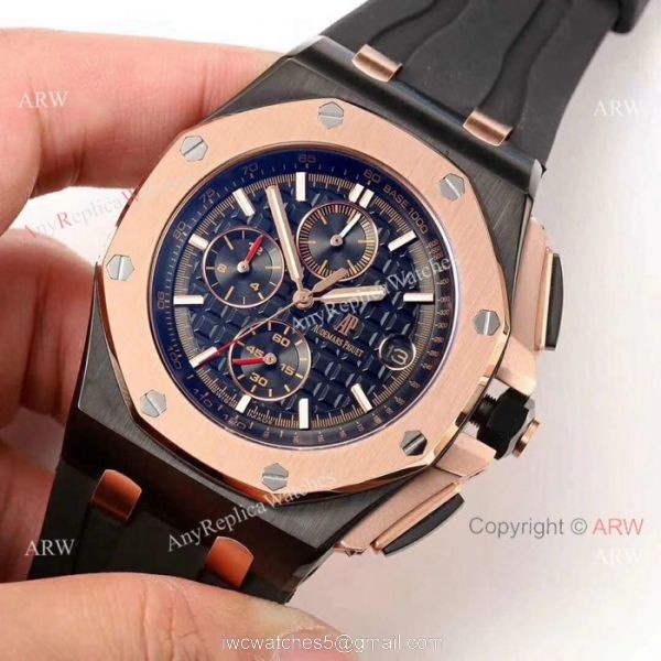 Replicas Audemars Piguet Royal Oak Offshore 44mm Watch Dark Blue Face 2