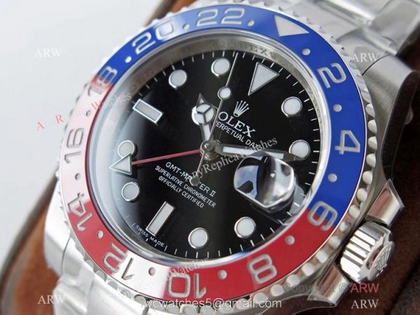 Super Clone Rolex GMT Master II VR-Factory Swiss Cal3186 Watch Pepsi Bezel Oyster Band 2