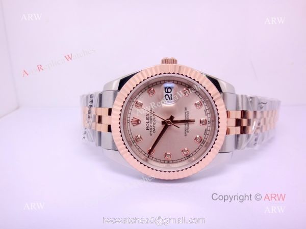 Copy Rolex Datejust 41mm 2-Tone Rose Gold Diamond Men Watch 41mm 2