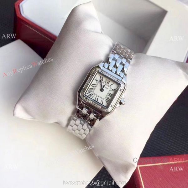 Fake Panthere De Cartier SS Diamond Watch Ladies 22mm 2