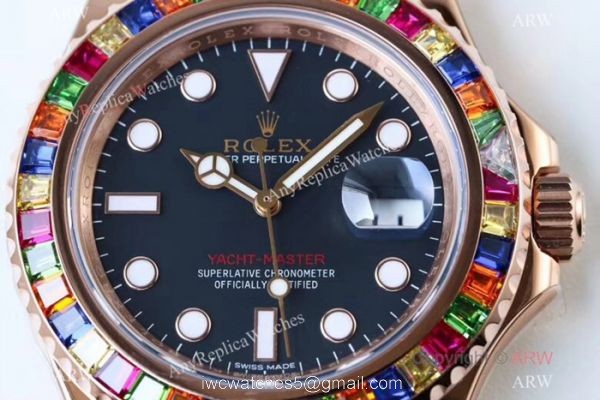 Noob Factory V8 904L Swiss 3135 Rolex Yachtmaster Rose Gold Replica Watch 2