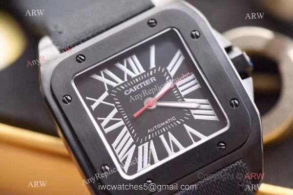 Cartier Santos 100th Anniversary Black Watch Swiss Grade Replica 2