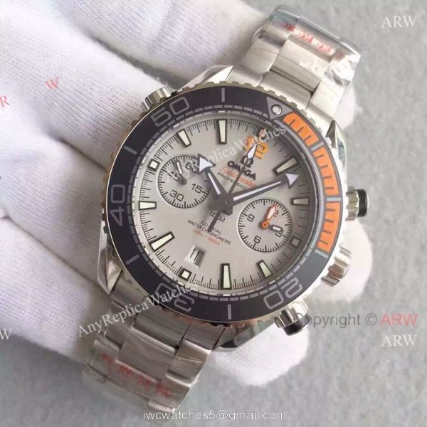 (OM)Swiss Copy Omega Seamaster 600m Planet Ocean Master Gray Chronograph Watch 2