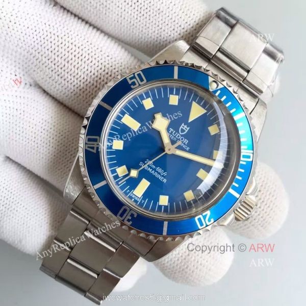 Tudor Snowflake Vintage Watch Replicas Stainless Steel Blue Bezel Asia 2836 Movement 2