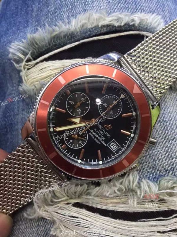 Copy Breitling Aeromarine Superocean Heritage Chronograph Watch SS Red Bezel 2