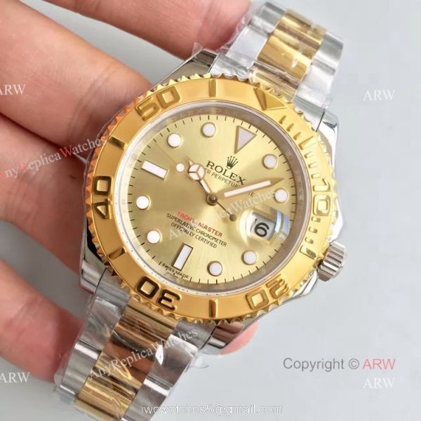 Swiss Copy Rolex Yacht-master ETA2836 Watch 2-Tone Gold Face 2