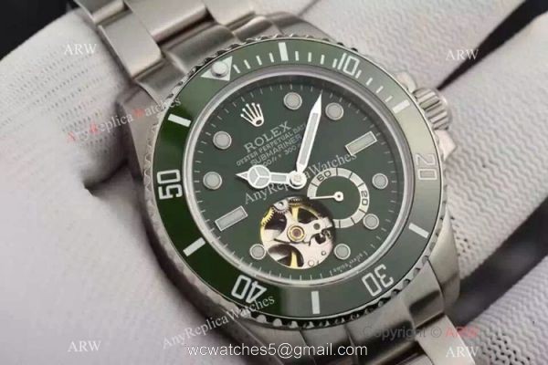 Rolex Submariner Green Replica Watch Tourbillon Face 2