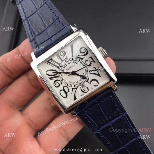 Franck Muller Master Square SS Blue Leather Copy Watch 2