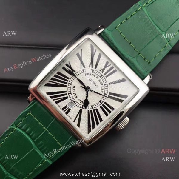 Franck Muller Master Square SS Green Leather Copy Watch 2