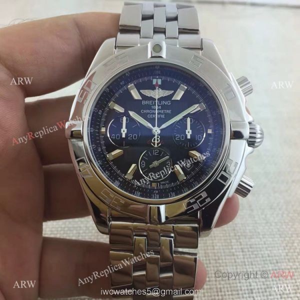 Breitling Chronomat B01 Stainless Steel Black Face Replica Watch 2