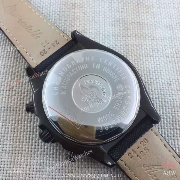 Copy Breitling Chronomat B01 Black Case Leather Strap 46mm Watch 2