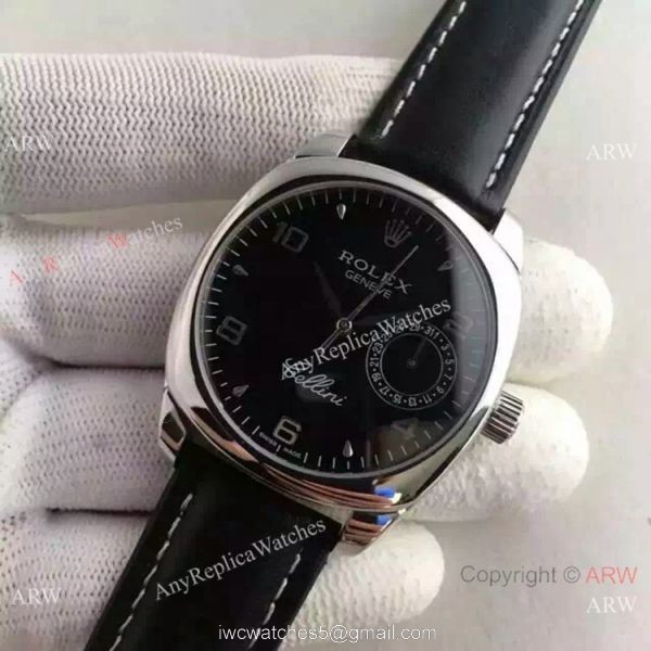 Grade 1A Replica Rolex Cellini Danaos Watch Black Face Stainless Steel 2