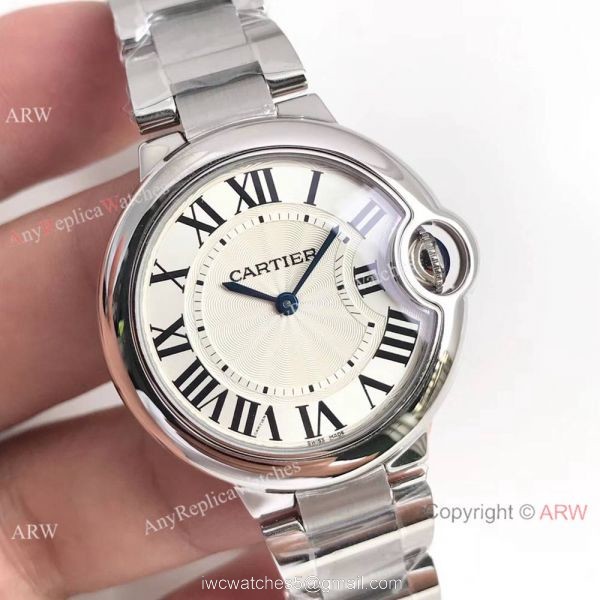 AAA Fake Cartier Ballon Bleu Quartz Watch White Roman Dial 2