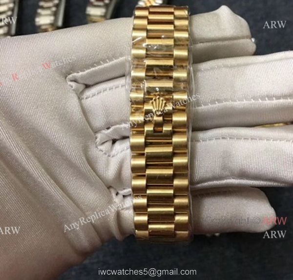 Replica Swiss Eta2824 ROLEX Datejust Yellow Gold Diamond Ladies Watch 2