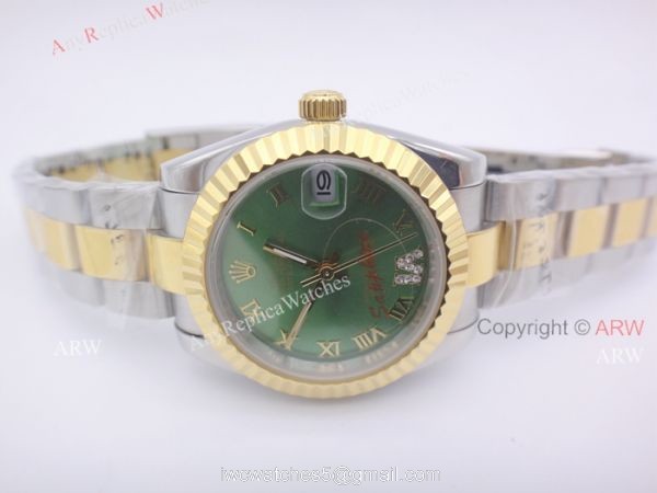 BLACK FRIDAY SALE Rolex Datejust 31mm Watch Diamond VI 2 Tone Olive Green Face Rolex 2
