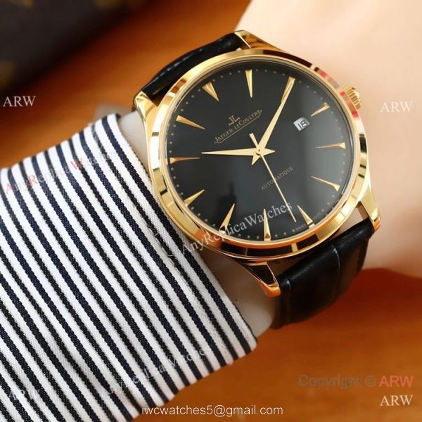 Best Copy Jaeger LeCoultre Master Ultra thin Men Watches SS Black Dial 2