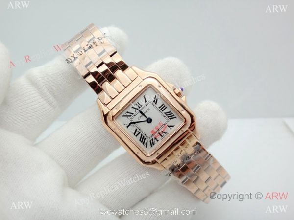 Panthere De Cartier Silver Dial Rose Gold watch 27mm Medium size 2