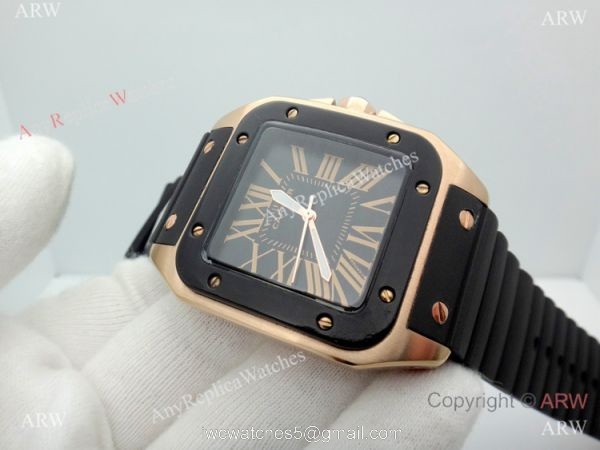 Replica Cartier Santos 100th Quartz Watch Rose Gold 51mm 2