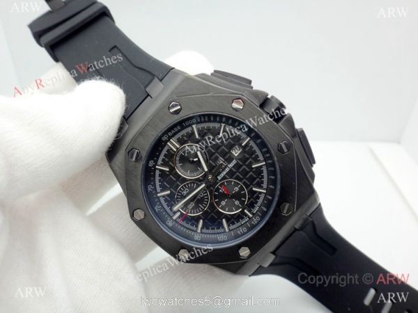 Solid Black Audemars Piguet Royal Oak Offshore Automatic Watch 2