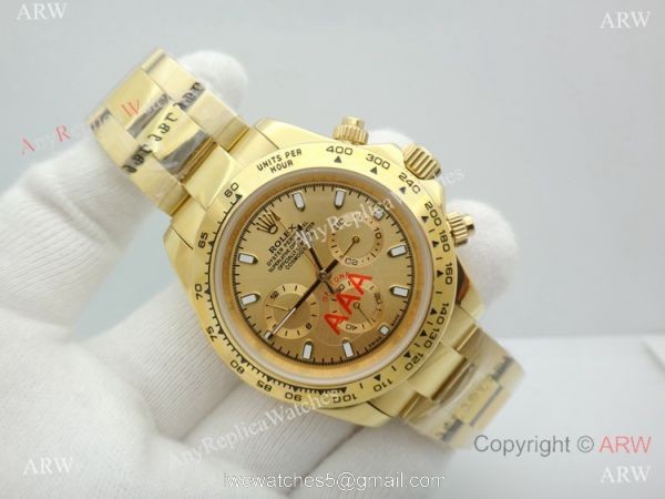 Yellow Gold Rolex Comograph Daytona 40mm Watch Gold Rolex Daytona Replica Watches 2