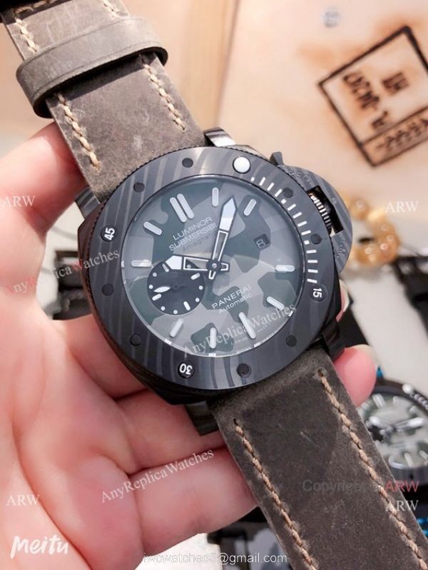 New Replica Panerai Luminor Submersible Men watches Carbotech Case Camouflage Face 2