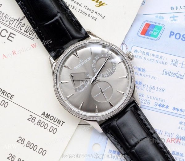 Jaeger-LeCoultre Master Ultra Thin Reserve de Marche Watches Diamond Bezel Blue Dial 2