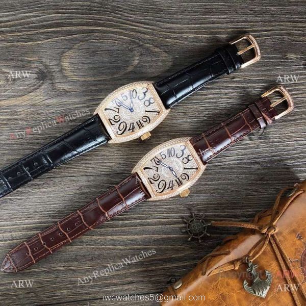New Copy Franck Muller Crazy Hour Rose Gold Iced Out Watch 2