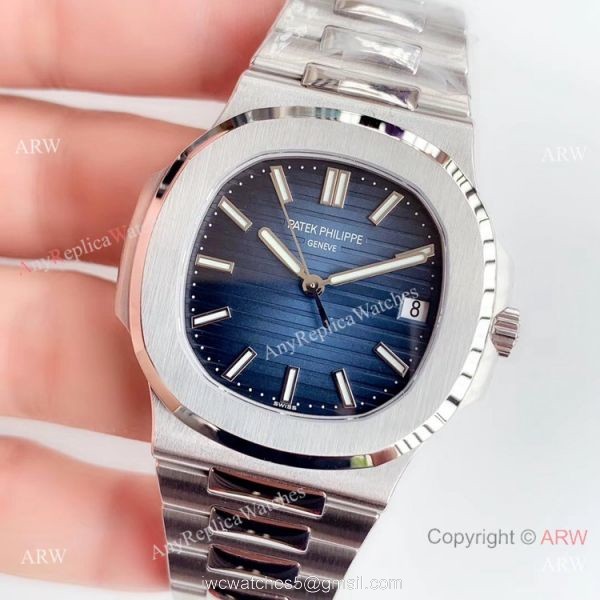 (GR) SWISS Replica Patek Philippe Nautilus Stainless Steel Blue Dial Watch 5711-1A 2