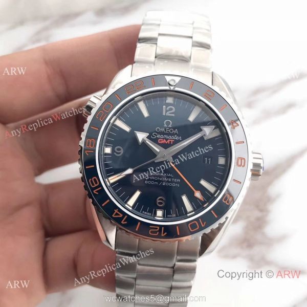 New Version Of Omega Seamaster GMT Swiss 8605 Replica Watch Dark Blue Ceramic 2