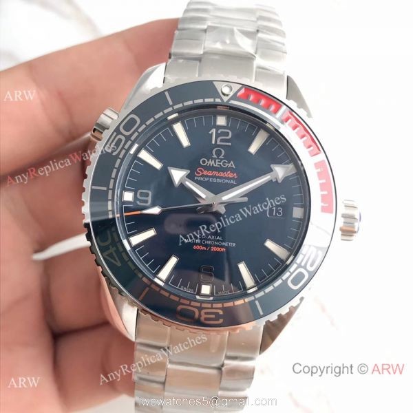 Swiss Replica Omega Seamaster Planet Ocean 600m Diver Men Watch Dark Blue Red Bezel 2