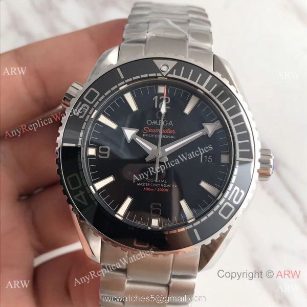 AAA Swiss Replica Omega Seamaster Planet Ocean 600m 8900 Watch SS Black Bezel 2