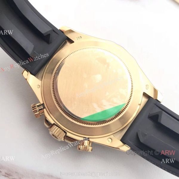 Copy Daytona Gold Case Black Rubber watch / AR Factory rolex watch 2