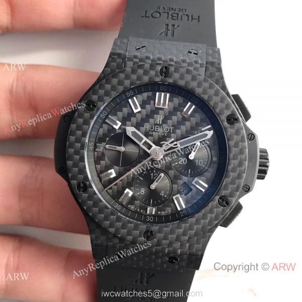 Replica Hublot Big Bang Black Carbon-Fiber Case Watch 4100 Swiss Grade 2