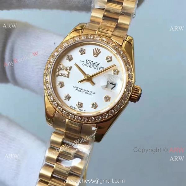 Rolex Datejust 26mm Rolex Presidential Diamond Bezel Replica Watch 2