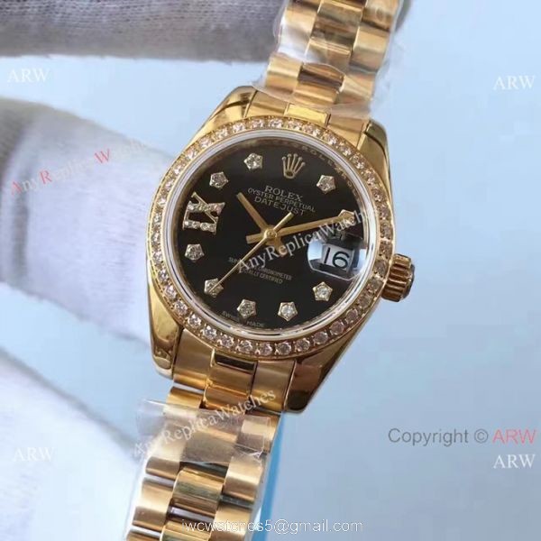 New Datejust Rolex Presidential Diamond Bezel Replica watch 26mm 2