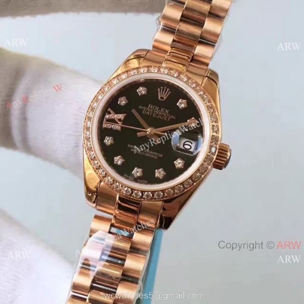 Rolex Datejust Rolex Replica Presidential Diamond Watch Yellow Gold 2