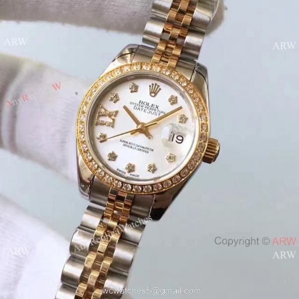 New Style Rolex Datejust Jubilee Replica Watch Two Tone Women Size 2