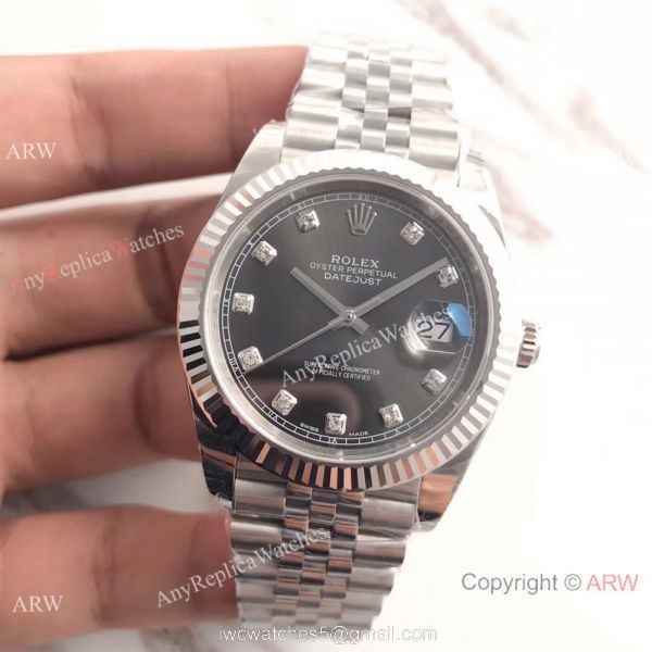 (EW) AAA Rolex Datejust II SS Jubilee Band Rhodium Diamond Dial Watch ETA3255 2