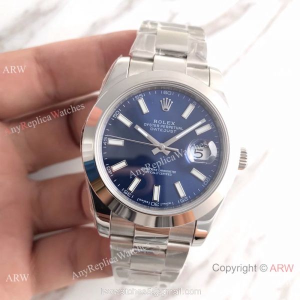 NEW UPGRADED Rolex Datejust II Oyster Band SS Blue Dial Watch 2