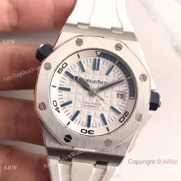 Swiss Grade Replica Audemars Piguet Royal Oak Offshore White Dial Rubber 2
