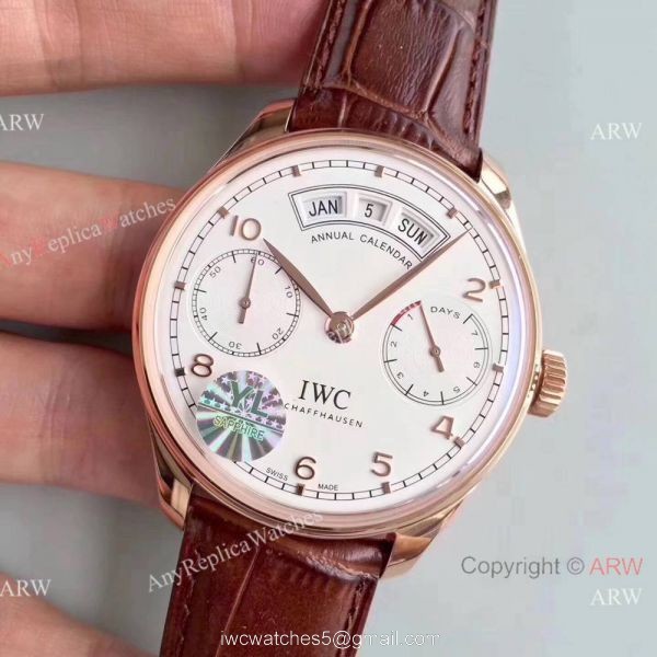 New SWISS Copy IWC Annual Calendar Automatic Watch Rose Gold 2