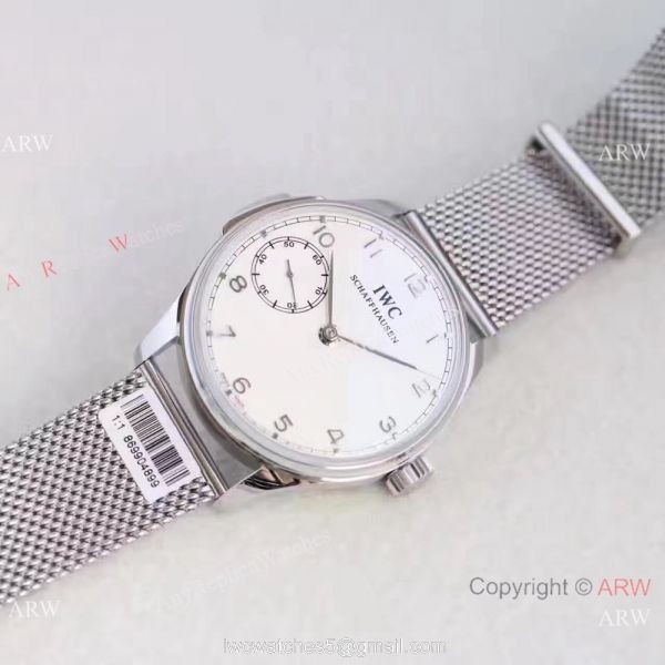 Replica IWC Portuguese Minute Repeater Stainless Steel Mesh Strap Watch 2