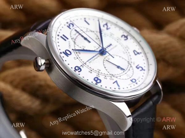 Newest Fake IWC Portugieser Rattrapante IW371215 SS Blue Markers Watch 41mm 2