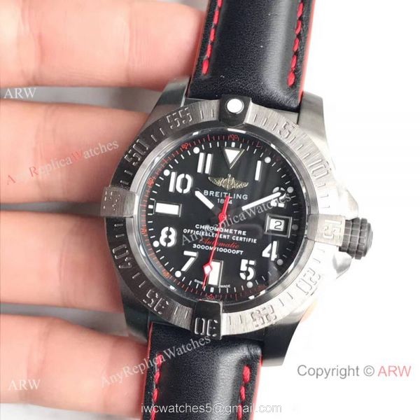 Replica Swiss Breitling Avenger 2 Seawolf Watch Black Arabic Dial 2