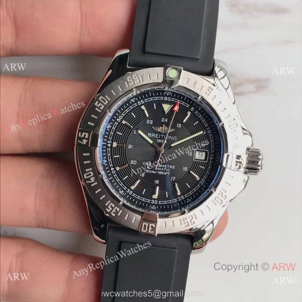 Swiss Replica Breitling Colt Automatic 500m Chronometre SS Black Face Watch 2
